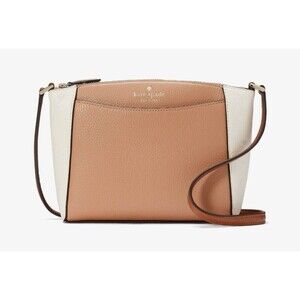 New Kate Spade Monica Pebbled Leather Crossbody Light Fawn Multi